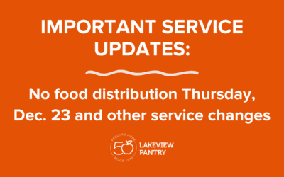 IMPORTANT: No food distribution 12/23 and more service changes