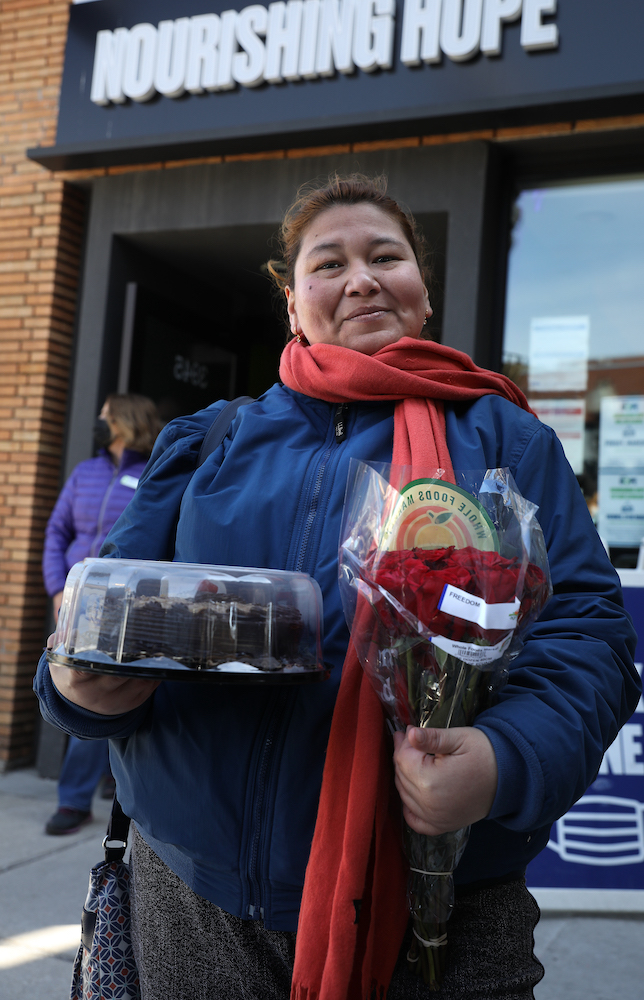 Gabriela Santana turns to Sheridan Market for food for her family. 
